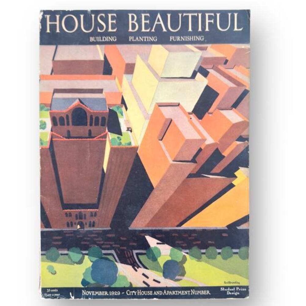 House Beautiful November 1929 Art Deco City Apartment Lalique Brumblay Cover